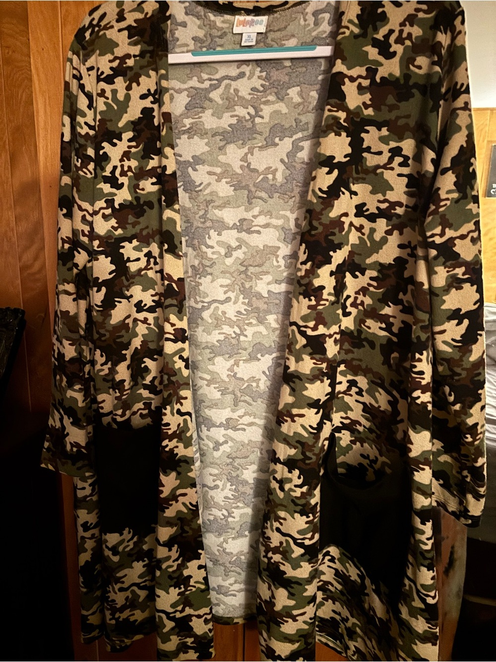 Lularoe Camo Open-Front Jacket - Green Camouflage